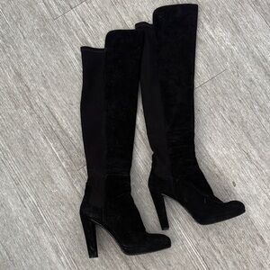 Stuart Weitzman suede Black Knee-High Boots